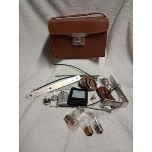 Vintage Leather Camera Travel Bag w Locking Key 1940's Quality Made And Misc.